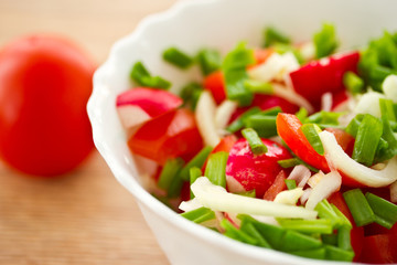 fresh salad of radish and tomatoes