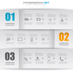 Infographic design template with paper tags.