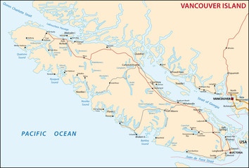 Fototapeta na wymiar Vancouver Island map