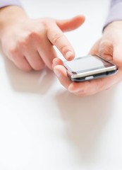 Man holding a mobile phone