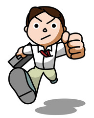 クールビズで頑張るビジネスマン