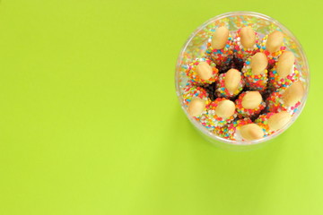 bread with sweet colorful chocolate