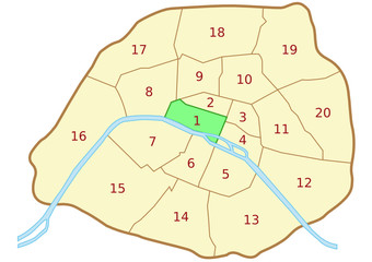 Plan du 1er arrondissement de Paris