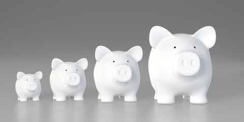 Piggy bank - increasing size (Front)