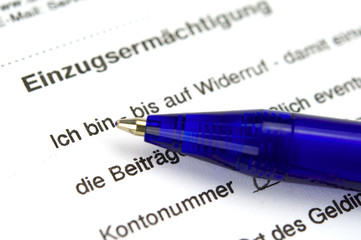 Obraz premium Einzugsermächtigung