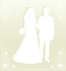 Wedding card with man and women in vector background