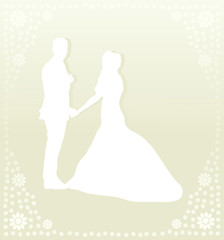 Wedding card with man and women in vector background