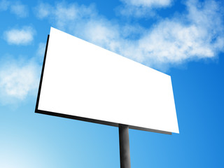 Blank billboard on blue sky