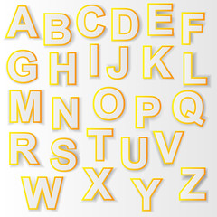 Paper alphabet. Vector illustration.