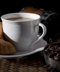 coffee and breakfast meal