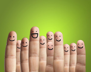 Close-up Of Fingers With Smiley Face