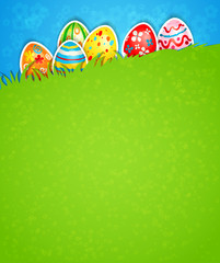 Easter background and egg in grass