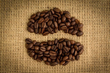 Coffee beans formed into shape