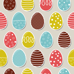 Seamless bright easter pattern with colorful eggs