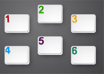 Set of numbered paper stickers.