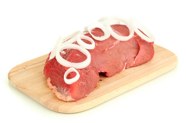 Raw beef meat isolated on white