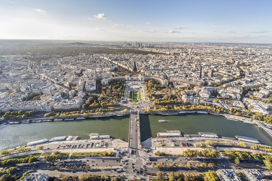 panorama ville de Paris Trocadéro vu de la tour Effeil
