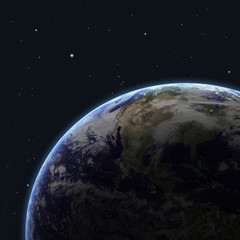 La Terre vue de l& 39 espace. Éléments de cette image fournis par la NASA