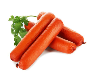 Yummy Sausages isolated on white