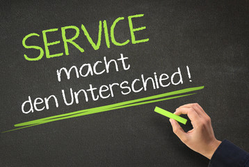 Service macht den Unterschied - Kreidtafel