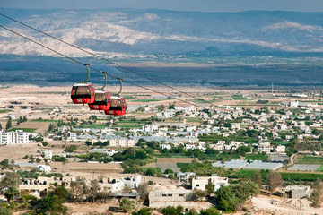 Cable car over Jericho.