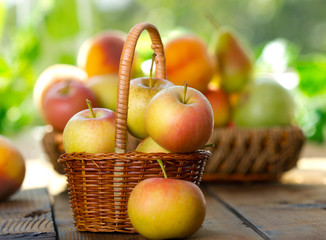 Fresh organic fruits in the basket