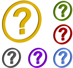 Colorful Ask and Question icons set