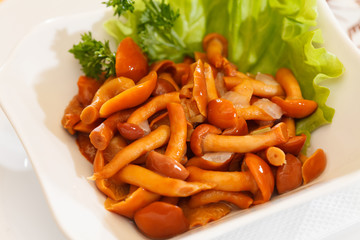 agaric honey at plate