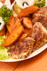 grilled ribs with vegetables
