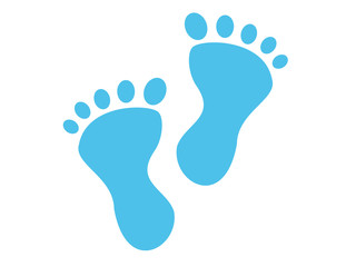 Naklejka na ściany i meble Baby boy feet footprint