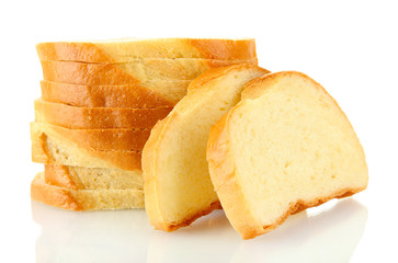 tasty sliced bread, isolated on white
