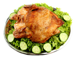 Tasty whole roasted chicken