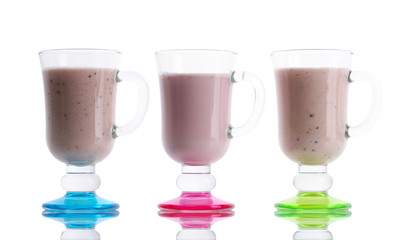 Cream cocktails isolated on white