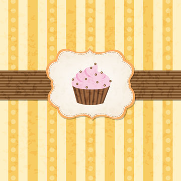 Vintage Cupcake Background