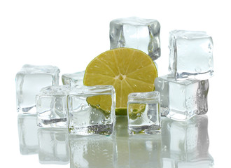 Ice cubes isolated on white