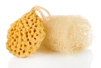 Two washcloths isolated on white