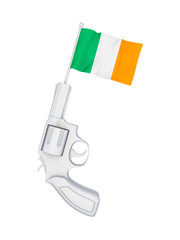 Revolver with a flag of Ireland.