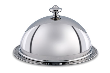 Silver Dome or Cloche isolated with clipping path.