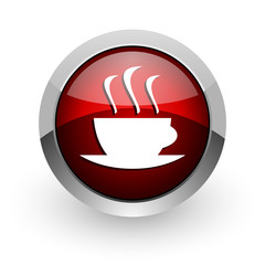 coffee red circle web glossy icon