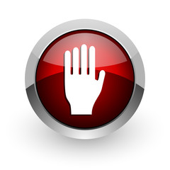 stop red circle web glossy icon
