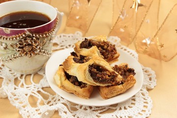cakes with plums and raisins