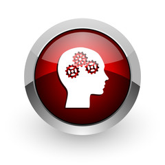 head red circle web glossy icon
