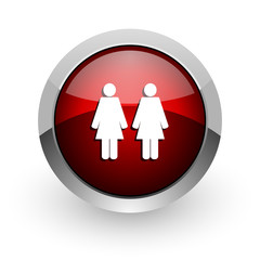 couple red circle web glossy icon