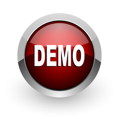 demo red circle web glossy icon