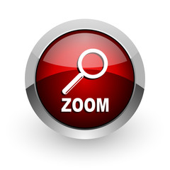 zoom red circle web glossy icon