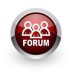 forum red circle web glossy icon