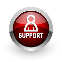 support red circle web glossy icon
