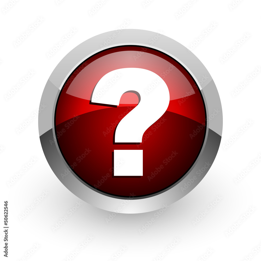 Poster question mark red circle web glossy icon