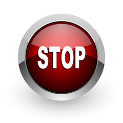 stop red circle web glossy icon
