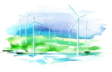 Crédence de cuisine en verre imprimé Peintures windmill